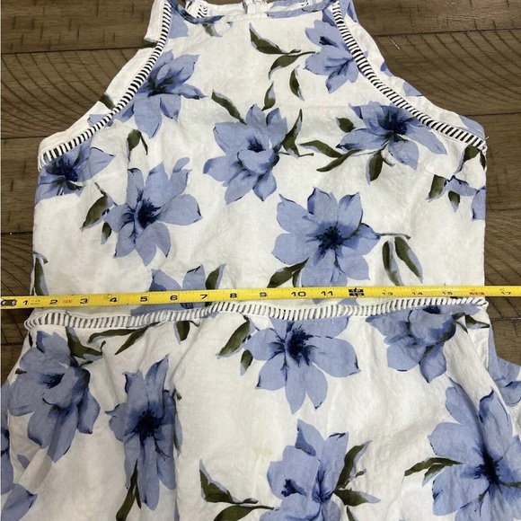 Lulus Zahara Blue and White Romantic Floral  Cotton Midi Dress XL Beach vacay - Picture 5 of 7